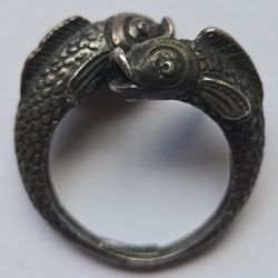 Vintage Beau  STERLING SILVER  Koi Fish By Pass Ring.