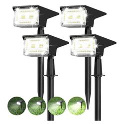 Lot Of 4 Solar Landscape Spotlights, 6500K