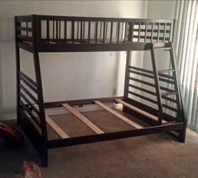 Solid Wood Twin-over-Full Bunk Bed Frame – $150 OBO (Must Go!)