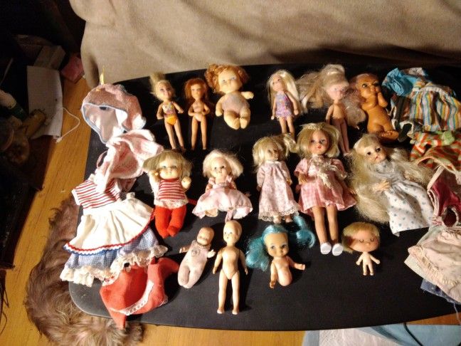 15 Old 60s And 70s Small Dolls
