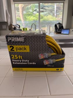Prime 25 ft Heavy Duty Extension Cords 2-Pack