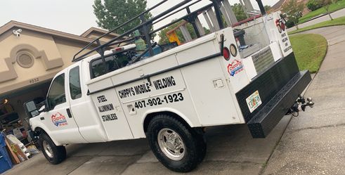 Metal rod. Number on truck