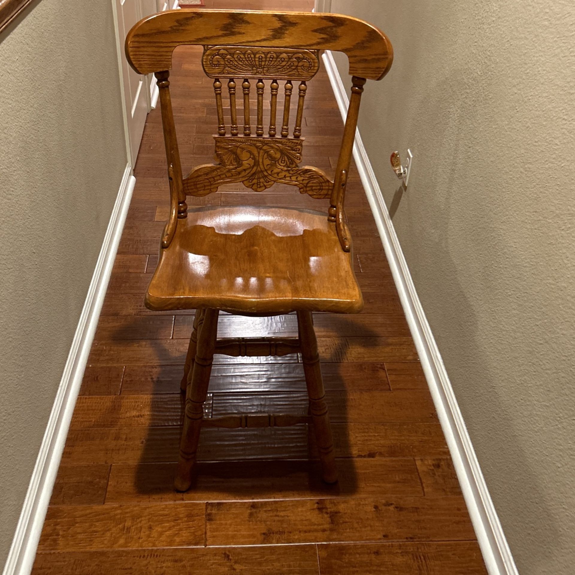 High Oak Stool Chair