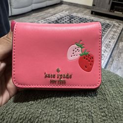 Kate Spade pink strawberry wallet 