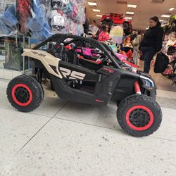 Canam kid car 24v and 48v remote control  leather seats soft tires screen for videos Bluetooth 