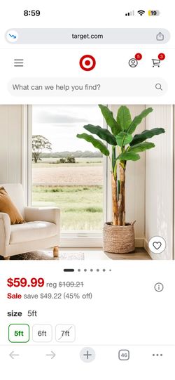 Large fake 5 ft plant