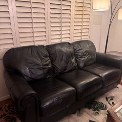 Black leather couch