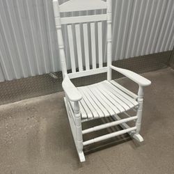 Traditional, wooden, white rocking chair. $100