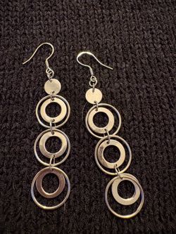 Silver dangling earrings