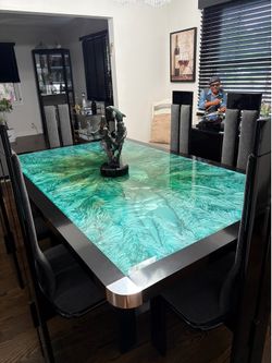 Dining Room Table/Chairs  and Cadenza custom made.
