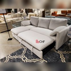 Sectional sofa with sleeper and storage