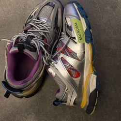 Balenciaga Track Leather Free White Silver Multi