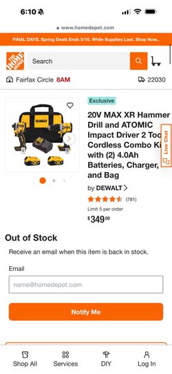 Two New Dewalt drill /driver /impect driver combo kit .