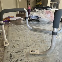 White Steel Toilet Safety Rail