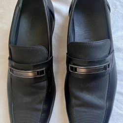 Calvin Klein Men’s Slip-on Black Dress Shoes Leather Loafers Jameson Size 10