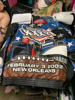 Super Bowl XXXVI 2002 New Orleans Leather Jacket
