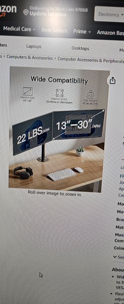 Dual Monitor Desk Mount