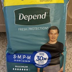 Depend Fresh Protection Adult Diaper for Men, Maximum, S-M, Grey color