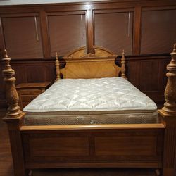 Queen bed and night stand