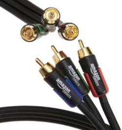 Gold plated AmazonBasics Component Video Cable - 6 Feet