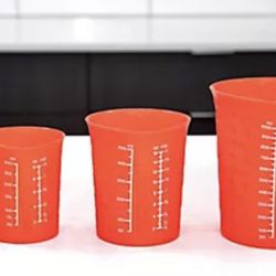 KOCHBLUME 4-Piece Nestable Silicone Measuring Cups Teal,