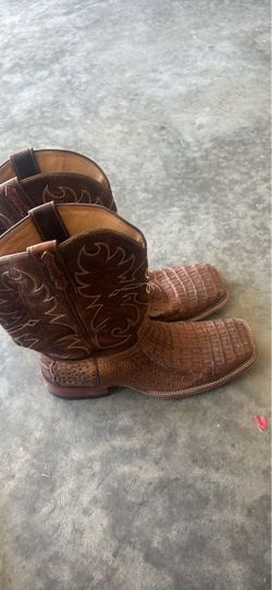 Brown Caiman Leather Cowboy Boots