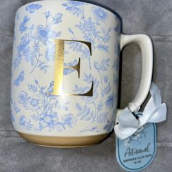 Sunday Morning Ceramics Monogram 18-Oz. Mug (Letter E) - NEW WITH TAGS