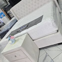 Set King Size Bed With Mattress 