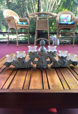 Distressed antique candle holder