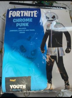 Fortnite Chrome Punk Costume Youth LARGE 12-14