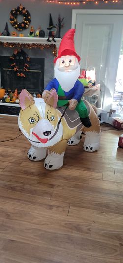 Gnome Riding A Wolf.