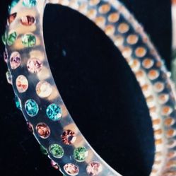 Vintage Lucite Multi Stone Bracelet Beautiful 