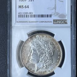 1889 Morgan Silver Dollar NGC MS64