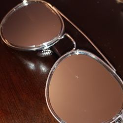 Perverse Werk Silver Mirrored Aviator Sunglasses

