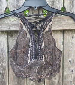 Victoria's secret Black Lace Lace-Up Bralette