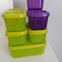 RUBBERMAID Stacksbles FOOD STORAGE (Made In Usa),  All Set For $17  Some Never Used