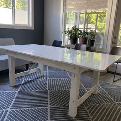 Rustic  white solid wood  Folding Farm Table 