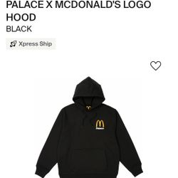 Palace X McDonald's Black Logo Hoodie  Large 