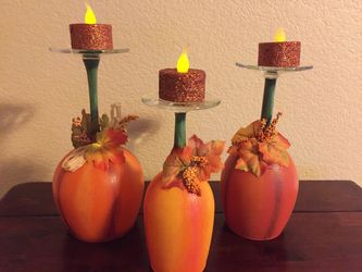 Autumn Pumpkin Candle Holders