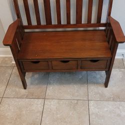 Solid Wood Entryway Bench with Storage Drawers – Functional & Timeless Charm!