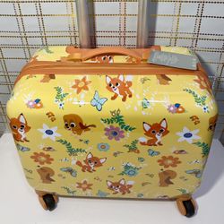 Rare THE FOX AND THE HOUND ROLLING SUITCASE Disney Store Kids Luggage Carry On