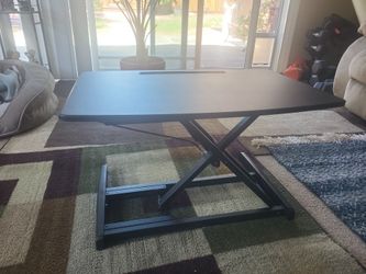 Black Height-Adjustable Standing Desk Converter