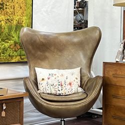 Restoration Hardware Leather Egg Chair