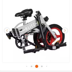 GoPowerBike GoBlitz Electric Bike, Lightweight Compact Design Folding Adult Mini EBike, 350W Motor 14in. Tires, Silver