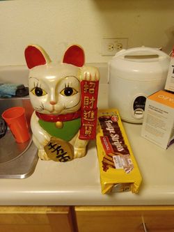 COOKIE JAR CAT GOOD FORTUNE 