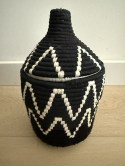 African Hand Woven Gift Basket 9”