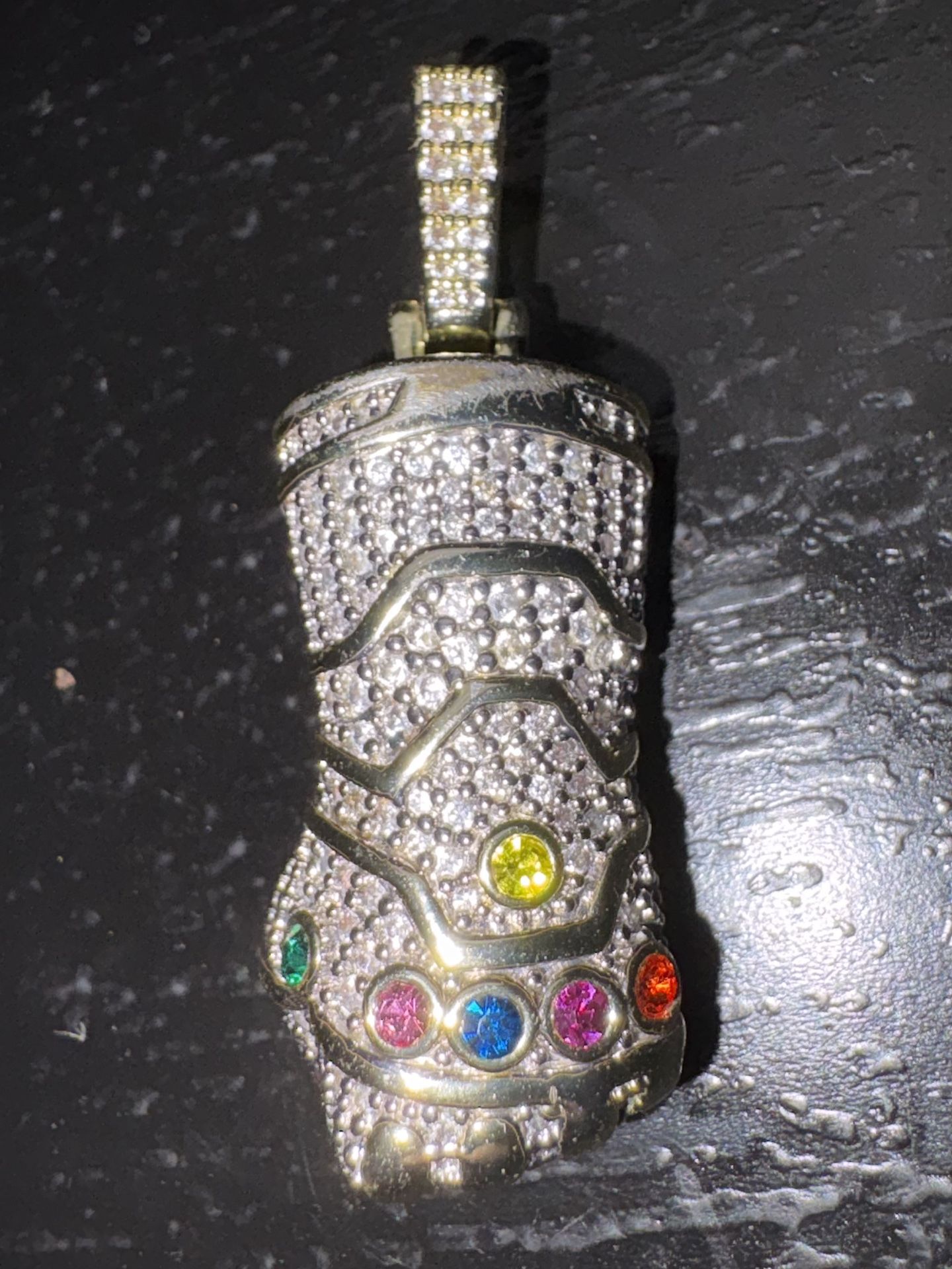 Thanos Infinity Gauntlet 18k Gold Plated / Yellow Gold Pendant