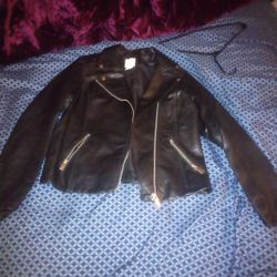 H& M Genuine Leather Jacket Size 4