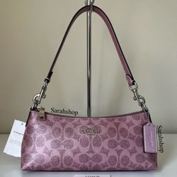 Coach Charlotte Shoulder Bag In Metallic Signature Canvas 