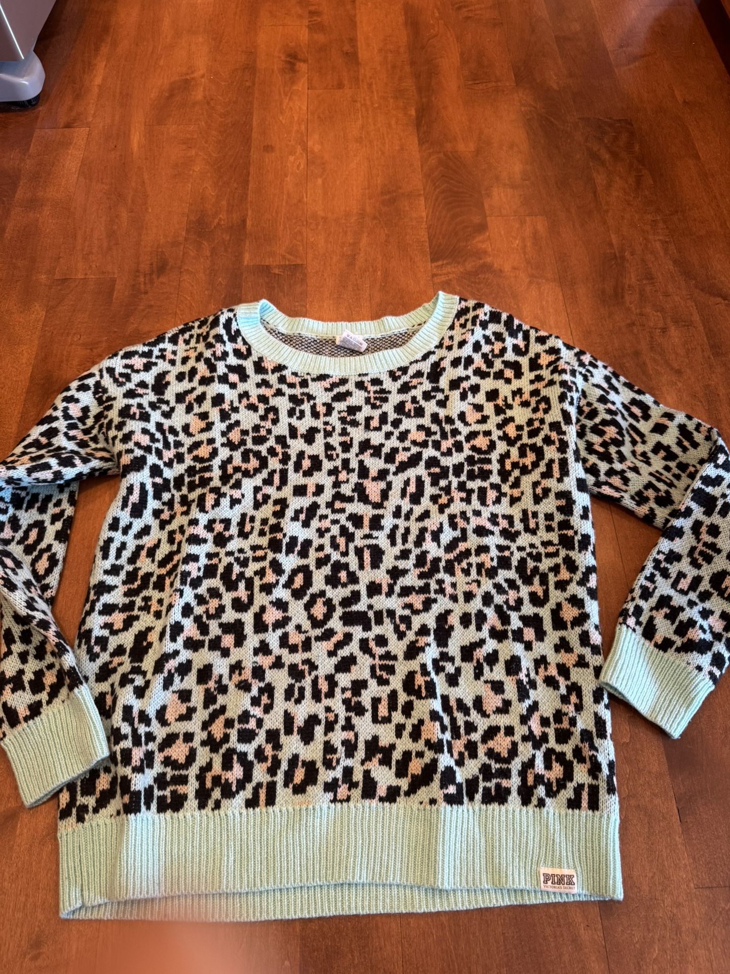 Woman’s Victoria’s Secret, pink vintage leopard print sweater